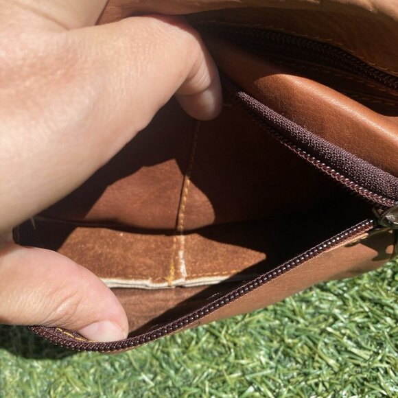 HARRAHS Brown Real Genuine Leather Vintage Funny Pack made in Columbia - Picture 5 of 10